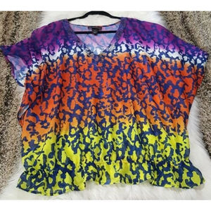 Lane Bryant Multicolor Blousom Blouse Plus Size 16 C1